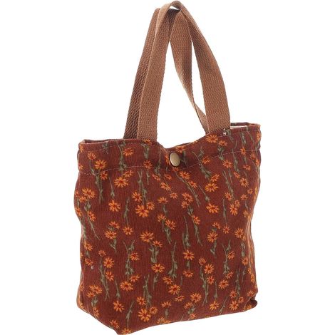 Paquet Fourre-tout en Tissu pour Femme, Corduroy à Fleurs, Grand (1/5)