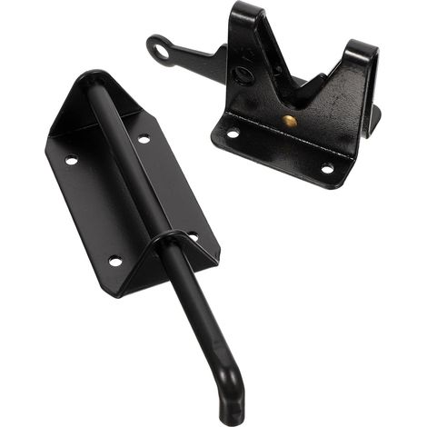 Loquet de Portail de Clôture en Acier Noir, 1 Set, Sécurisé (1/5)