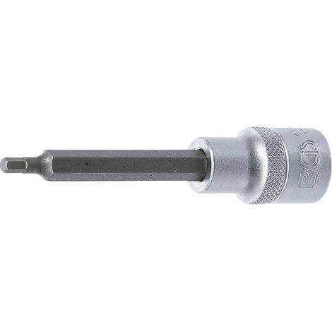 Douille à Embouts 100 mm - 12,5 mm (1/2), Six Pans Intérieurs 4 mm - Précision et Robustesse, Acier - D-Work (1/5)