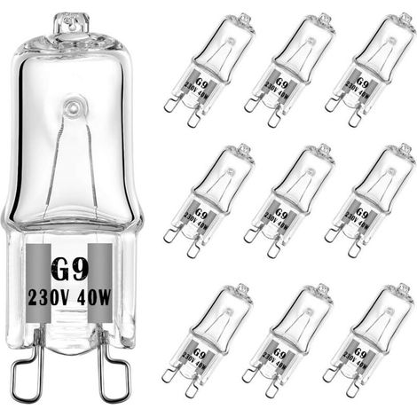 G9 T4 40W JCD Bi-Pin 480LM 230V dimmbare Halogenlampe, 2700K warmweiß, für Kronleuchter, Schrankleuchten, Gartenleuchten, Wandleuchten (10er-Packung)