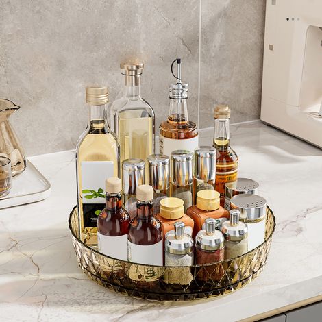 Tourne Disque De Rangement - Plateau Tournant Pour Épices Et Accessoires De Cuisine - Diamètre 20 Cm - Pour Plan De Travail Ou Meuble - 1 Pièce (1/4)