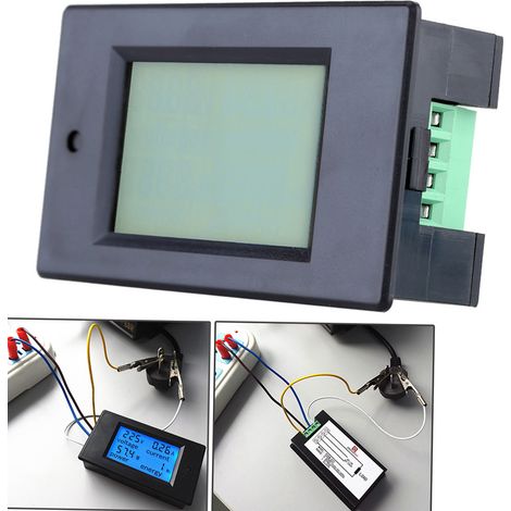 Testeur de courant, tension et puissance active numérique LCD 80-260 V CA, ampèremètre et voltmètre multifonctionnel (1/5)