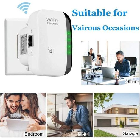 Leistungsstarker 300-Mbit/s-WLAN-Repeater, 2,4-GHz-WLAN-Verstärker, WLAN-Reichweitenverstärker mit Ethernet-Anschluss. WLAN-Extender, WLAN-Booster. WPS-Schutz. (1/5)