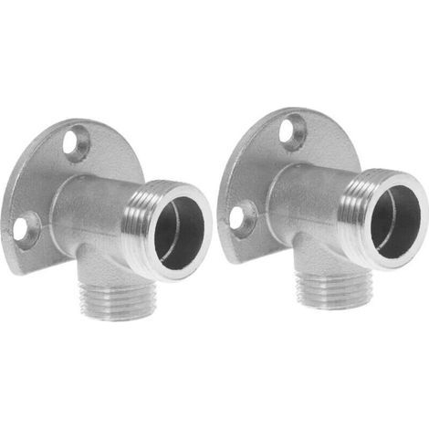 Stainless Steel Wall Connector 5.3X5X2.54 Cm Outdoor Shower Faucet Adapter No Drilling Required Mounting Bracket for Easy Installation (1/5)