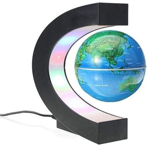 (Blue) Magnetic Floating Light-Up Globe - Creative - Blue - C-Shaped Base - Decoration (1/3)