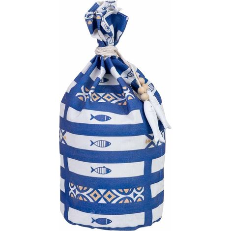 Tope de puerta de algodón marinero azul 12x12x26h cm