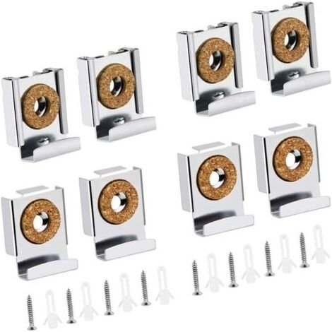 8 Pcs Fixation Miroir Mural Fixation Miroir Lourd Support Miroir Mural Support Miroir Barbier avec Bouchon en Plastique et vis pour Accrocher. (1/5)
