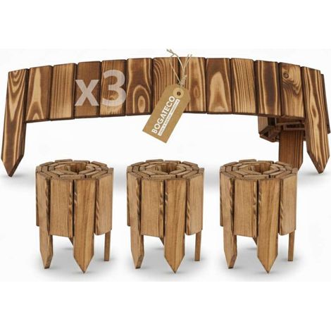 Lot de 3 Rollborder Bogateco Bois Brun Hale 20x112 cm Bordure (1/5)