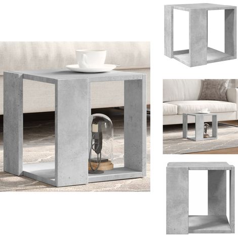 Table basse gris béton 32x32x30 cm bois d'ingénierie - Table Basse - Meuble Salon - Table D'appoint - Bout De Canapé - Table Ronde (1/5)
