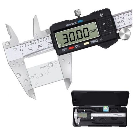 Pied a Coulisse Digital, Pied à Coulisse Numérique Classique en Acier Inoxydable, Professionnel Caliper Avec Grand Écran LCD (1/4)