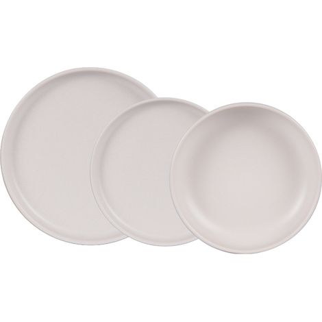 Table Passion - Service d'assiettes Uno beige réactif 18 pièces