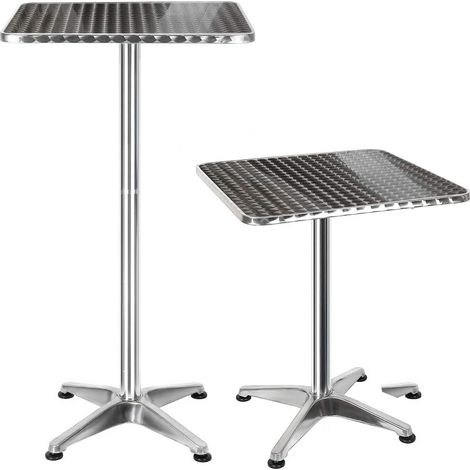 Tavolino Bar Bistrot Alto In Alluminio Quadrato 60x60x110cm Tavolo Da Giardino (1/5)