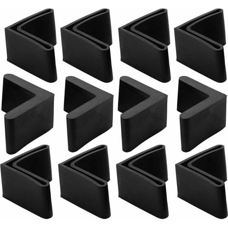 Protection Pied de Chaise en fer Table Embout Pied de Chaise Meuble Capuchons Protection Sol en Caoutchouc forme , 25 x 25 mm (Noir)-PR (1/4)