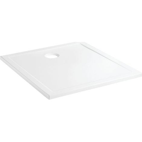 Receveur de douche à poser 80x80cm – Céramique blanche lisse – Pour chantiers humides – Design contemporain – Anconetti (1/5)