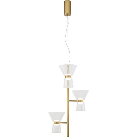 Suspension, Suspension LED NEW YORK 3 lumières Doré en Verre, MANTRA (1/5)