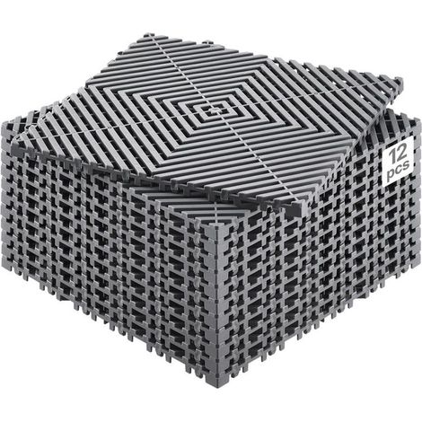 Sol Sec et Sécurisé Dalles Modulaires de Drainage Emboîtables 310x310 mm Épais 15,1 mm pour Garage et Cuisine 12 Pièces (1/5)