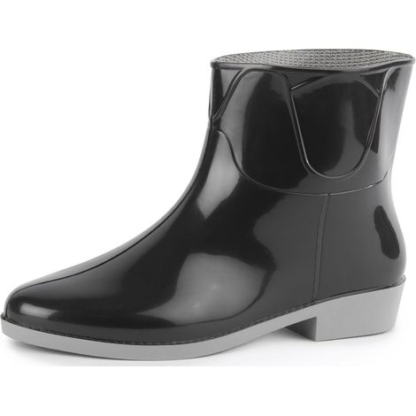 Ladeheid Bottines Bottes de Pluie Chaussure Femme LAZT201801 (Noir/Gris, 41 EU)