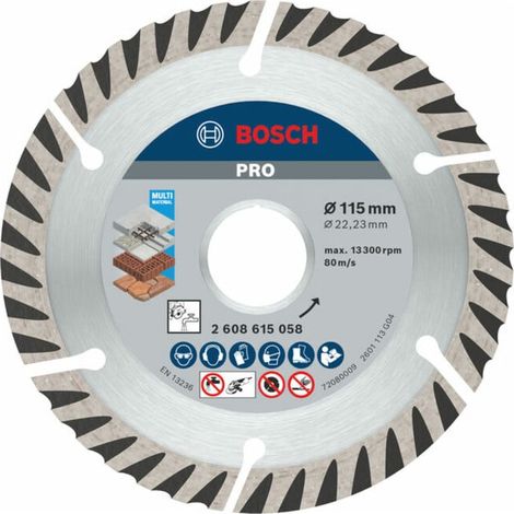 Disque à tronçonner diamanté PRO Multi Material Bosch, 115 x 22,23 mm, 10 pièces (1/5)