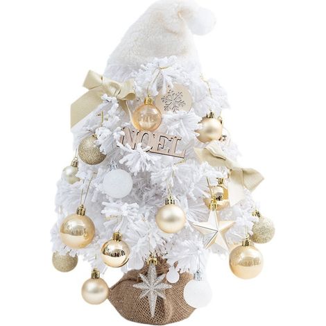 Mini sapin de Noël artificiel à LED de 45 cm - Cadeau de table - Sapin de Noël artificiel - Chapeau de Père Noël - Décoration d'intérieur (1/4)