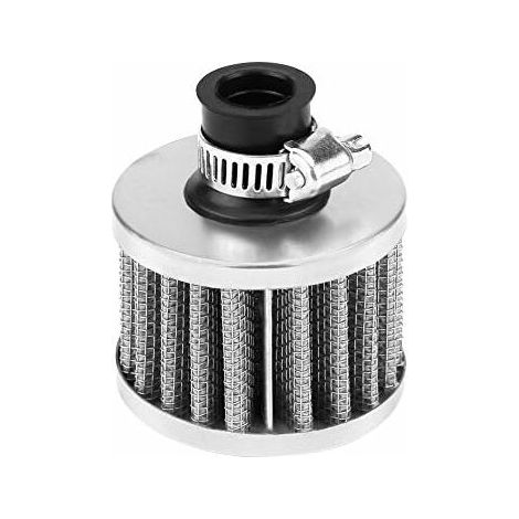 Air Filter, Keenso 12mm Universal Mushroom-Shaped Cold Air Intake Filter Kit for Vehicles (Silver) (1/5)