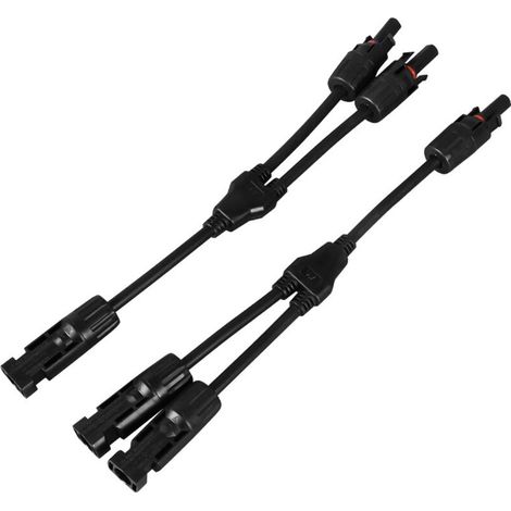 Three-way Y-type connector (1 output, 2 outputs) for solar cell module panels, photovoltaic connector, waterproof plug, MC4 photovoltaic connector. (1/5)
