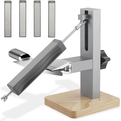 Adjust Profi Precision Sharpener with Fixed Angle 10-30° - Manual Diamond Sharpener - Complete System with 4 Sharpening Stones (1/5)