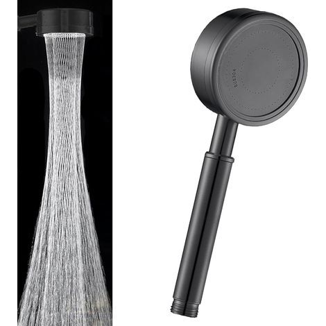 Cabezal de ducha de acero inoxidable 304, con funciones de ahorro de agua, alta presión y resistencia a la cal. Ducha para baño, cabezal de ducha antical, negro (1/5)