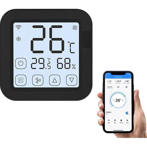 Tuya Smart Wifi IR Klimaanlagen-Controller-Thermostat mit LCD-Bildschirm, App-Steuerung, Temperatur- und Feuchtigkeitssensor, kompatibel mit Alexa Home für Mini-Split- und mobile Klimaanlagen (1/5)
