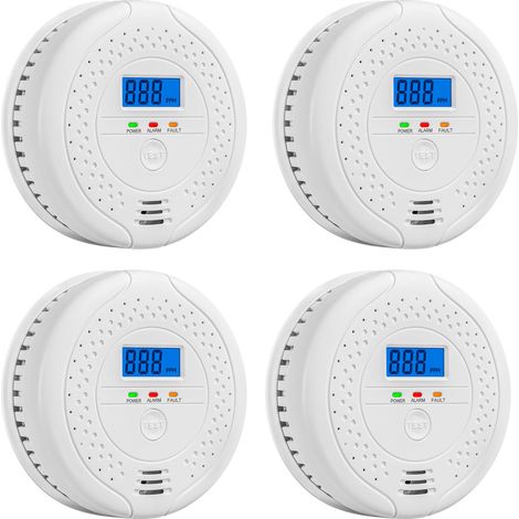 Detector de monóxido de carbono con pantalla digital, alarma sonora y memoria, portátil, funciona con pilas, para uso doméstico. (1/5)