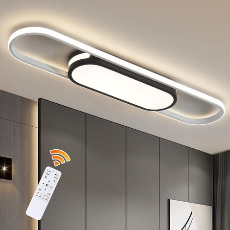 Ganeed LED Ceiling Light Modern Ceiling Lamp Dimmable Ceiling Light with Remote Control 31.49in Linear Ceiling Light for Living Room Kitchen Dining Room Bedroom (Black)