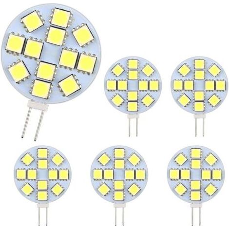 Pair Lot de 10 Ampoules LED G4 DC 12V Non Dimmables Blanc 6000K Remplacement pour Ampoules Halogènes 20W pour Cuisine Camping-Car RV Remorque Bateau (1/5)