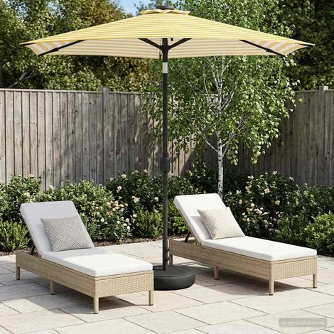 Parasol de jardín con luces LED y base 230 x 230 cm Poliéster