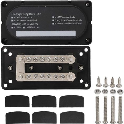 4-poliger 100-A-Doppelsammelschienen-Hochleistungs-Universal-Stromverteilerblock für 12-48-V-Fahrzeuge, Wohnmobile und Boote (1/5)