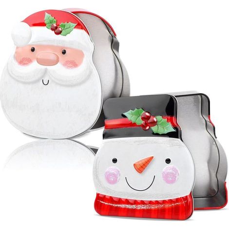 MICH Weihnachtsdose aus Zinn – 2er-Set – Festliche Motive – Auslaufsicher – Abgerundete Ecken – Tragbar und wiederverwendbar (1/5)