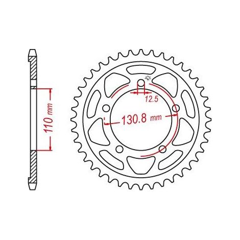 Pignon arrière en acier JT R7-45, 45 dents, taille 525