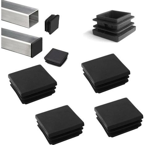 100x100mm Plug for Pipe Square Black End Fence Post Cover Tube Chair Glide Insert 4pcs (1/5)