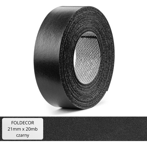 Bande de chant en mélamine noire pour meubles avec colle thermofusible 21 mm (20 m) (1/5)
