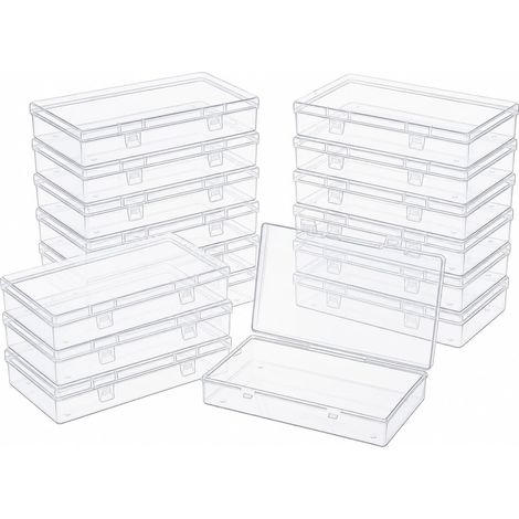 Boîte de rangement en plastique transparent avec couvercle pour petits objets et autres projets de bricolage (1/5)