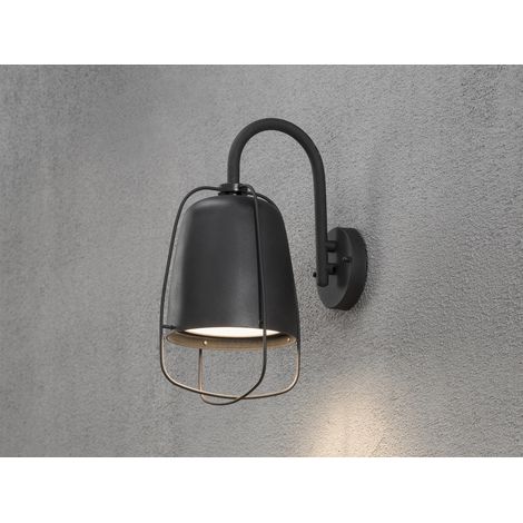 Außenwandleuchte PERUGIA, Aluminium schwarz, E27, IP44 (1/5)