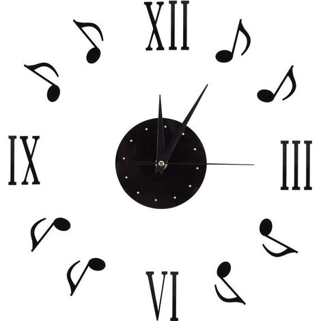 Moderne DIY Grande Horloge Murale Kit Horloge Murale Acrylique Notes De Musique et Chiffres Romains Horloge Design Moderne pour Bureau À Domicile Salle D'étude Décoration Accessoires Cad (1/5)