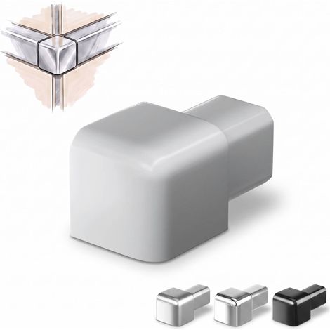 Dalsys Endstück für Fliesenschiene Quadratprofil Aluminium (eloxiert), Fliesenprofil - Weiß 12,5mm, 1 Stück