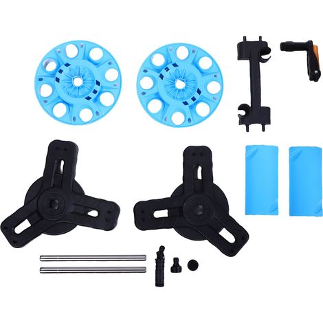Support de tuyau de lavage de voiture, enrouleur de tuyau d'arrosage portable PP G1/2 pour l'irrigation extérieure des pelouses et des jardins, noir et bleu. (1/5)