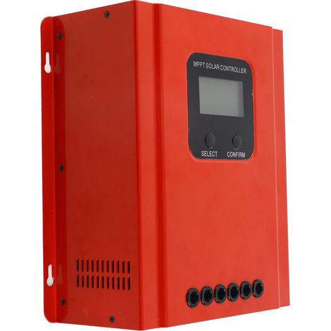 MPPT 60A Solarregler mit RS485-Kommunikation, 12V 24V 36V 48V, automatischer Spannungserkennung, in Rot mit LCD-Anzeige, 4 Lademodi und Lüfter (2,6 kg)