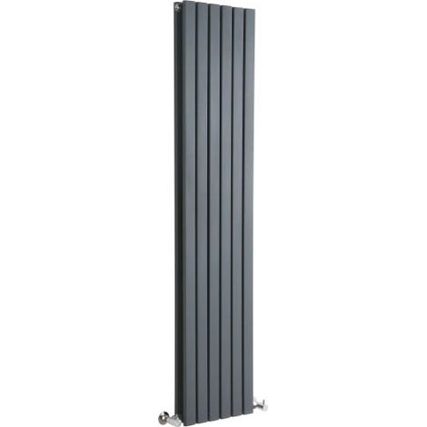 Milano Capri Anthracite Vertical Column Double Flat Panel Radiator - 1600mm x 354mm