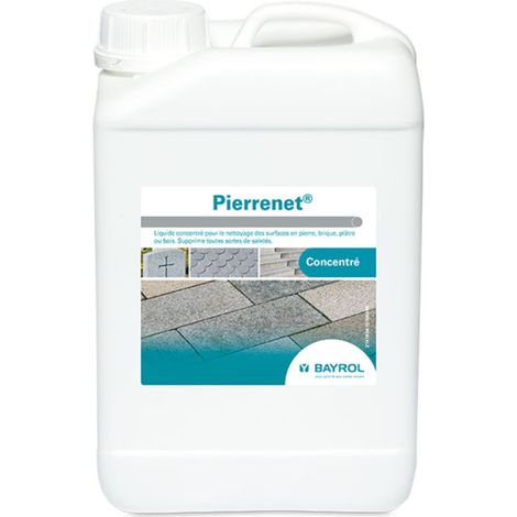 Bayrol – Nettoyage Pierrenet concentré 3L – Élimine salissures tenaces – Pour surfaces en pierre, brique, plâtre et bois – Application sans rinçage (1/2)