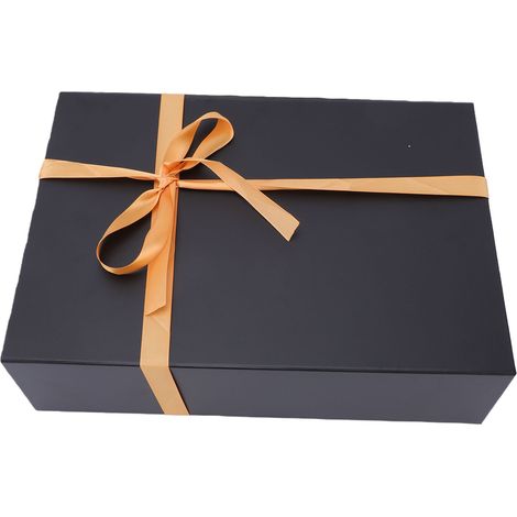 Boîte cadeau à ouverture magnétique pour emballer des cadeaux, Saint-Valentin, Fête des Mères, Anniversaire, Demande en mariage. Grand ruban noir. (1/5)