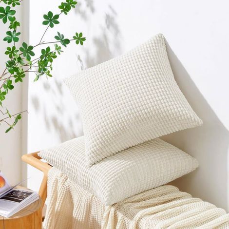 Lot de 2 Housse Coussin,Velours,45x45cm,Fermeture Éclair Invisible,Lavage Machine,Salon Chambre (1/4)