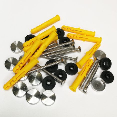 Kit completo - Viti, Placche copri-viti e Stop da muro - Pièces: 10 pz (1/5)