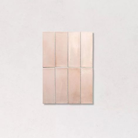 Carrelage Effet Zellige Rose Clair MIYAKO Crystal Pink 5x15cm (1/2)