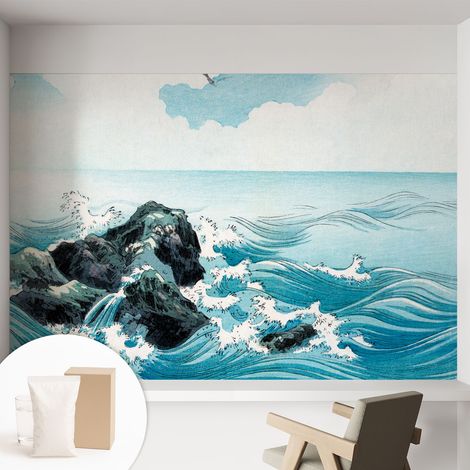 Papier peint intissé à motifs décoratifs pour salon chambre et bureau Décoration murale élégante avec colle Scène marine 152x104 cm (1/5)